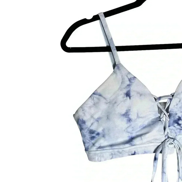 Creatures of XIX Frosted Marble Lace Up Swim Bikini Top XL - Picture 3 of 6